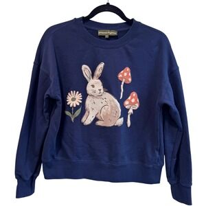 Princess Highway Kids Navy‎ Bunny Flower Mushroom Graphic Sweatshirt Size 10